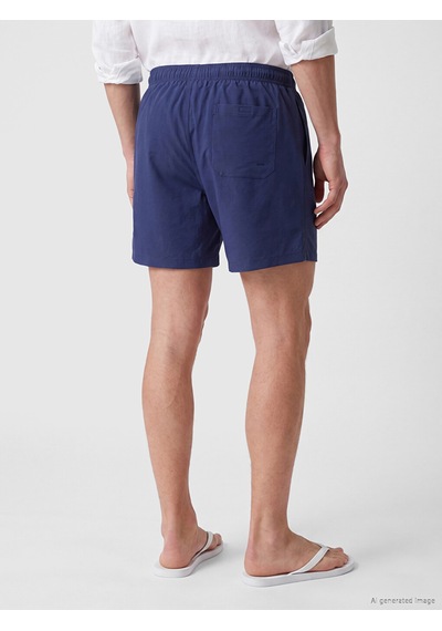 Lcw Swımwear İndigo Kısa Boy Los Angeles Baskılı Erkek Deniz Şortu
