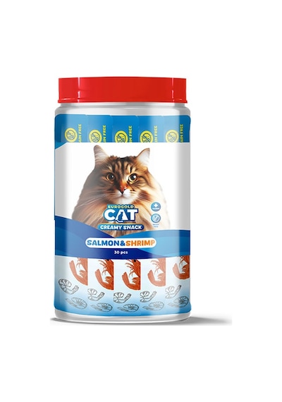 Euro-gold - 643 - Cat Sıvı Kedi Ödülü Somon - - Spt-gld - Karides 30x15gr
