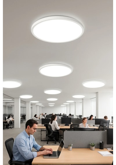 Enfe-tavana Sıfır Avize Yuvarlak Beyaz Işık Panel Smd Led Li 24w Beyaz Kasa Sıva Üstü Panel Armatür Beyaz