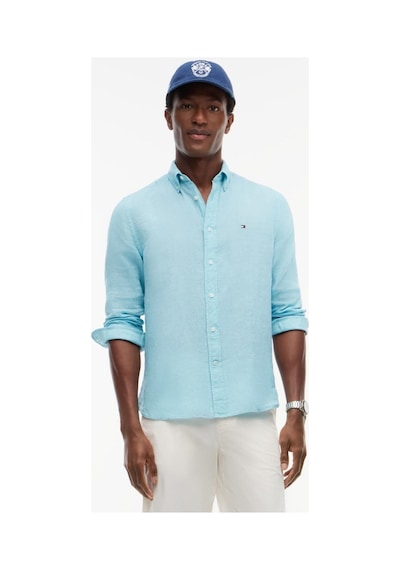 Tommy Hilfiger Pıgment Dyed Lı Solı Erkek Gömlek-16290 Csr Arctic Aqua
