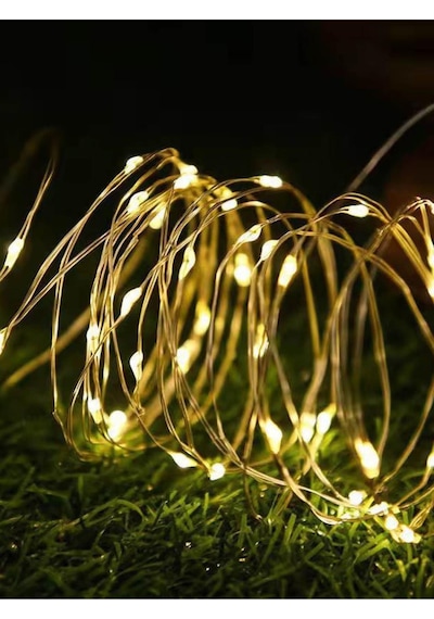 Güneş Enerjili - Solar 100 Led 12 Metre 7 Mod Işik Zinciri