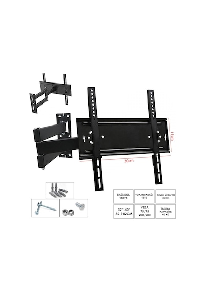 Sky Home 1007 Lcd Tv Askı Aparatı Hareketli Üç Kollu 32"- 40" Arası