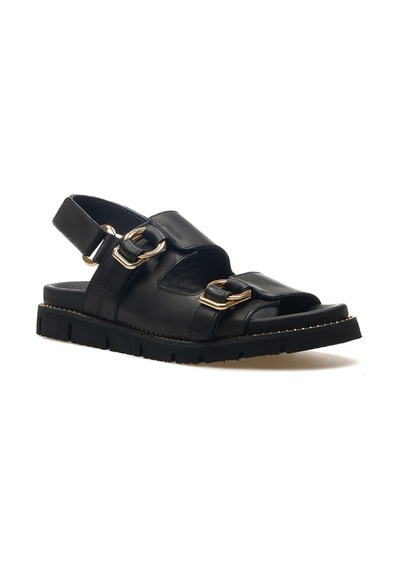 Venüs Kadın Hakiki Deri Toka Detaylı Casual Sandalet 25y 25440013y Z Siyah Siyah