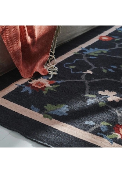 Ikea Klockbuske El Dokuması Halı 160 X 230 Cm Siyah - Pembe - Gri Gri - Pembe - Siyah