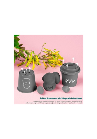 Makyaj Süngeri 3lü Set 3 Pro 3 Mini Coffee Cup Hijyenik Light