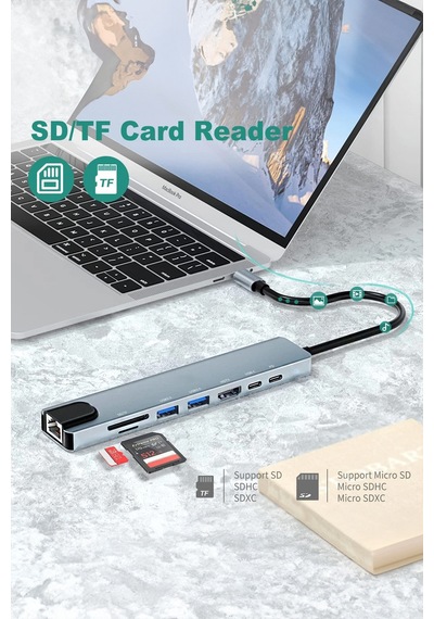 Notebook Laptop Dizüstü Bilgisayarlar İçin Usb Bağlantı İstasyonu Giriş Çoklayıcı Dönüştürücü