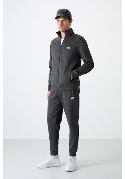 Tommy Life Hugo Antrasit Melanj Jogger Erkek Eşofman Takım - 85198 Antrasit - Melanj Antrasit  Melanj