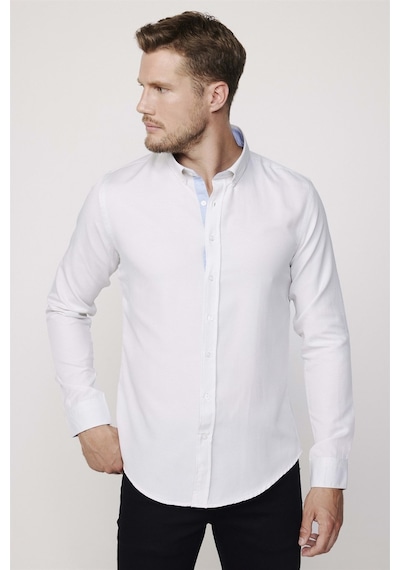 Tudors Slim Fit Pamuklu Kolay Ütü Düz Erkek Taş Rengi Gömlek-27722-taş Taş