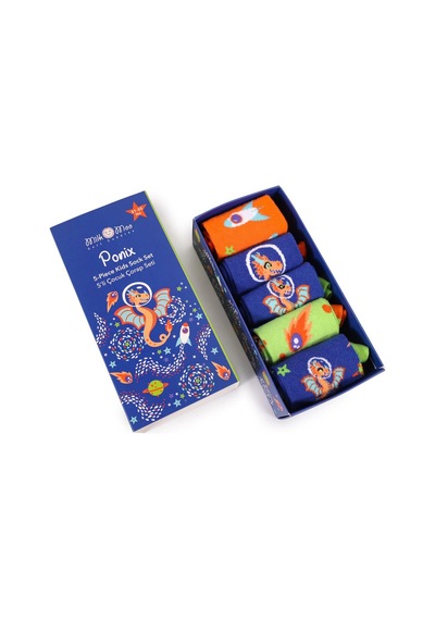 Milk & Moo Ponix Çocuk 5'li Çorap Seti, 31-35 Numara