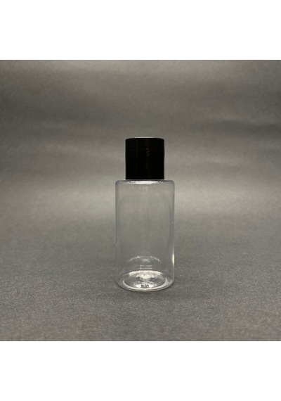 30 Cc Şeffaf Pet Şişe - Siyah Sızdırmaz Kapaklı- 30ml Buklet Şişe
