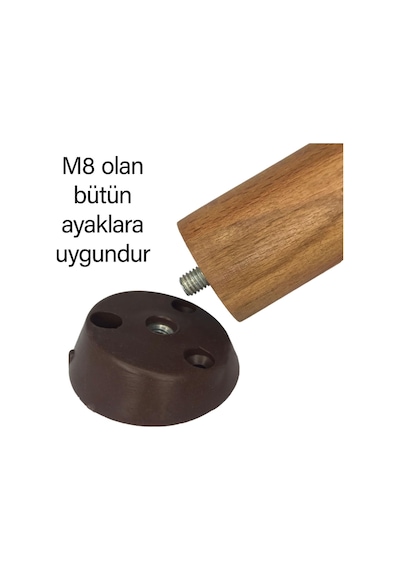 3 Adet Dereceli Ayak Tabanı Kahverengi Mobilya Masa Sehpa Ayağı Bağlantı Aparatı Açılı Plastik