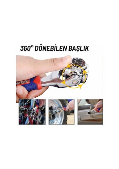 Workpro Wp272018 8 In 1 Mafsallı Çok Fonksiyonlu Profesyonel Lokma Anahtarı Fr Wp272018