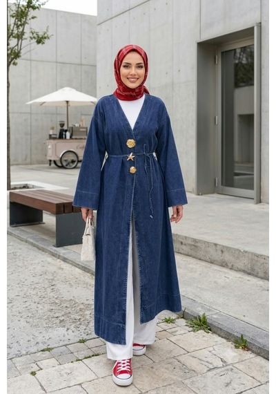 Hb Harma Time Butik Kadın Rüveyda Tokalı Koyu Kot Mavi Kap Koyu Mavi Koyu Mavi