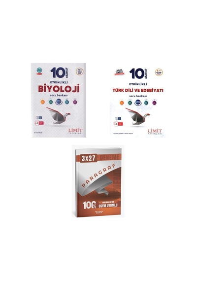 2027 Limit 10. Sınıf Etkinlikli Biyoloji + Edebiyat Türk Dili Ve Edebiyatı Maarif Soru + Ankapade 3'lü Set