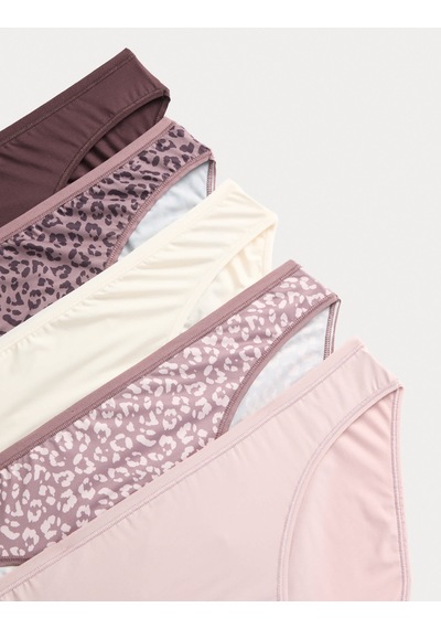 Marks & Spencer 5'li Dikişsiz Bikini Külot Seti T61004106 Kahverengi