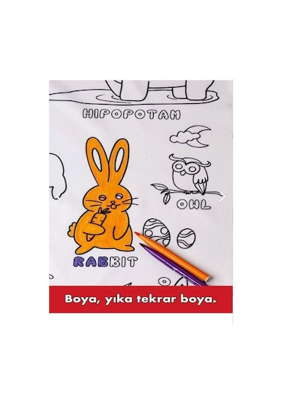 Boyama Örtüsü Makinada Yıkanabilir Boyama Seti 12li Boya İle.