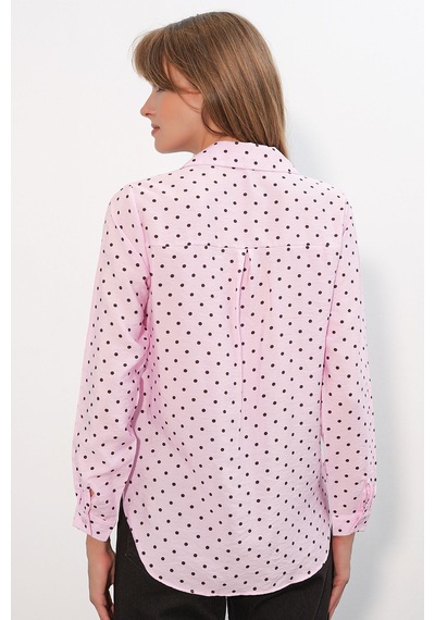 Hiccup Bdart Oversize Puantiyeli Dokuma Gömlek Toz Pembe