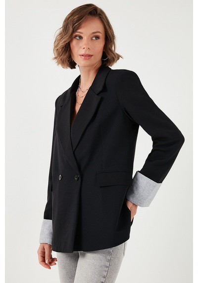 Lela Regular Fit Kruvaze Yaka Blazer Bayan Ceket 611Bc00025 Siyah