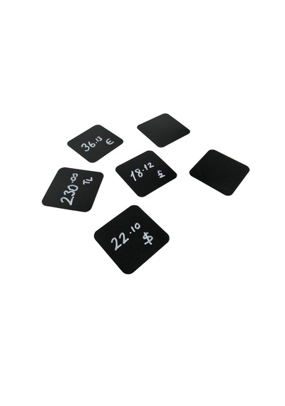 10 Adet Silinebilir Karatahta Mini Siyah Etiket 5 x 5 CM Yapışkanlı
