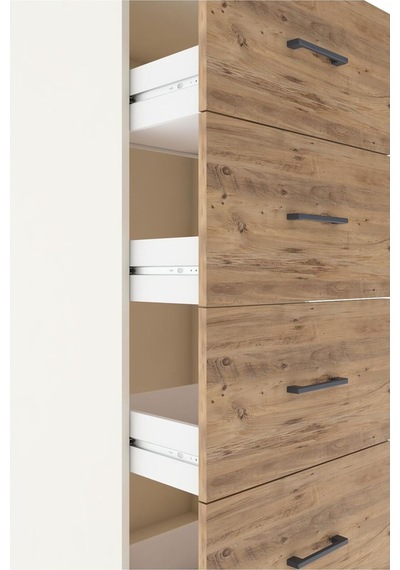 Hyperion Dolap Tek Raflı 4 Çekmeceli 60x44x182 Aytaşı-çam Aytaşı