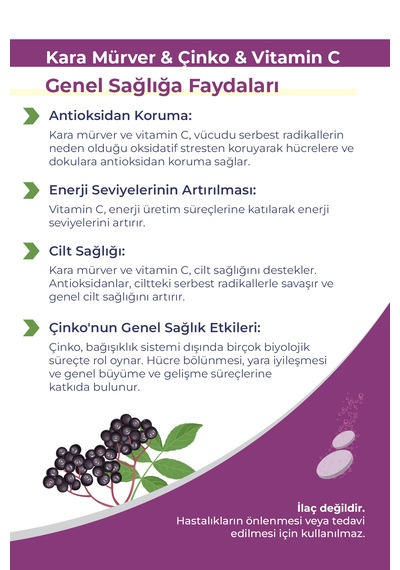 Orfarma Kara Mürver Eki 24 Efervesan Tablet