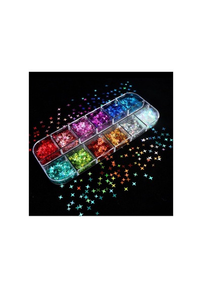 Pop Beauty Nail Art Tırnak Süsleme Pul Seti Yıldız Desenli