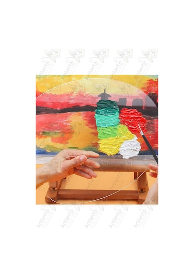 Pleksi Akrilik Resim Paleti 30x40 3mm 2 Adet Oval Palet Plastik Şeffaf Resim Boya Paleti Orta Boy Boyama Tepsisi