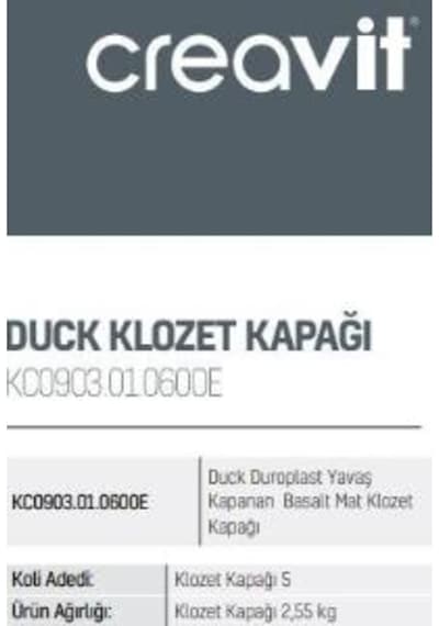 Creavit Kc0903 Duck Duroplast Yavaş Kapanan Basalt Mat K