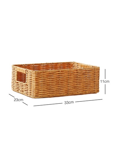 Ocean Home Textile Çocuk Odası Yıkanabilir Bej Pp Rattan Sepet 33 X 23 X 11 Cm