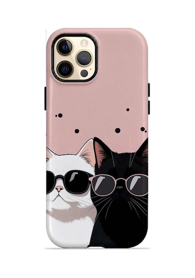 Velvoria Valestra Havalı Kedili Apple iPhone Uyumlu 12 Pro Darbe Korumalı Kılıf Valestra Select - Havalı Kedili