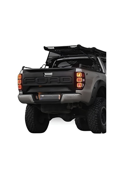 Ford Ranger 2016-2021 Bagaj Kapağı Kaplama Tailgate Kaplama Ford Yazı Vurgulu Siyah Mat