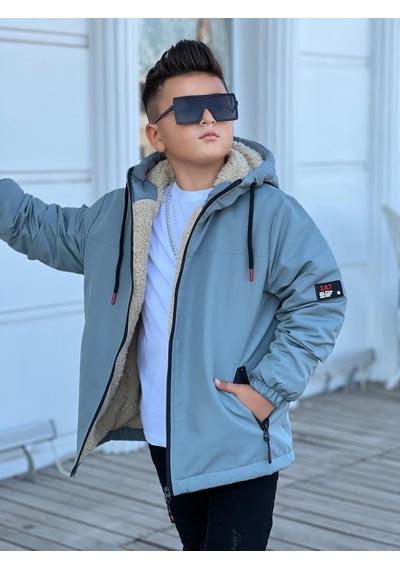 Pina Kids Erkek Çocuk Kapüşonlu İçi Kürklü Mont Km3050 Mint