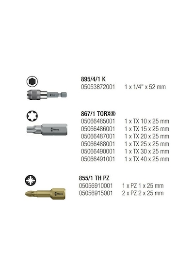 Wera Bit-Check 10 Universal 2 Bits Seti 05134200001
