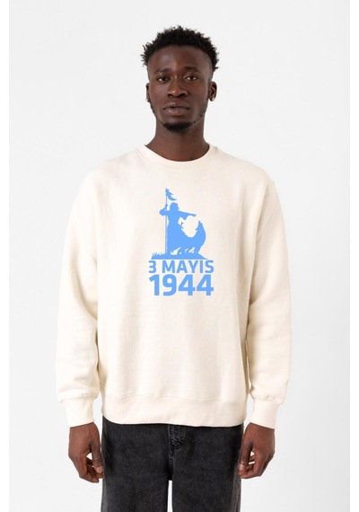 3 Mayıs Türkçülük Günü Ekru Erkek 2ip Sweatshirt 001