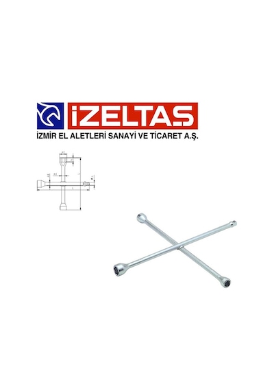 İzeltaş 1975091322 İstavroz Tip 1/2'' Adaptörlü Bijon Anahtarı