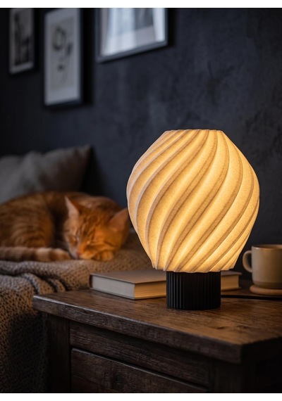 Designobee Lalezar Mermer Görünümlü Lamba- Modern Masa Ve Gece Lambası Ambiyans Lambası, Dekoratif Led Abajur,