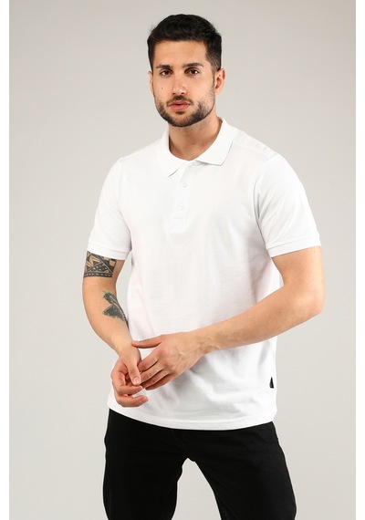 Uniprom Polo Yaka Tişört %100 Pamuk Beyaz Erkek Beyaz