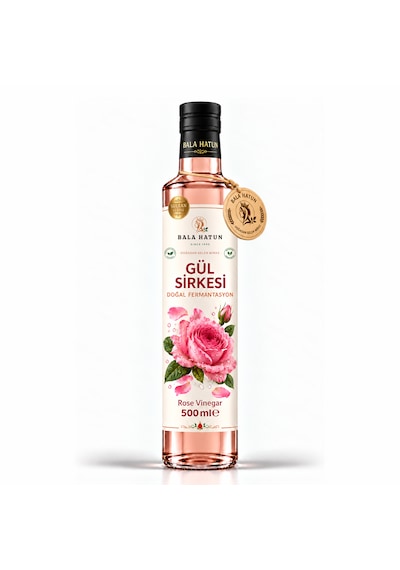 Bala Hatun Gül Sirkesi 500ml - Doğal Fermantasyon - Rose Vinegar