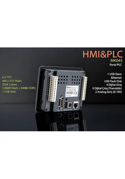 Kinco Mk043e-20dt Hmı Plc 4.3 Dokunmatik Ekran, 20 I/o, Iot Destekli Besleme Voltajı-24V Ac- Dc Kinco Mk043e-20dt Hmı Plc 4.3 Dokunmatik Ekran, 20 I/o, Iot Destekli Besleme Voltajı-24V Ac- Dc