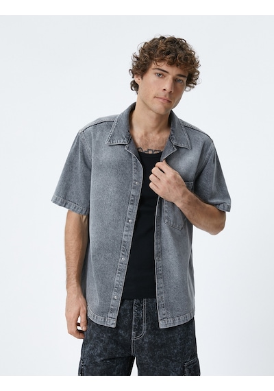 Koton Oversize Kot Ceket Kısa Kollu Cep Detaylı Çıtçıt Düğmeli Gri 4sam50025nd Gri Koton Oversize Kot Ceket Kısa Kollu Cep Detaylı Çıtçıt Düğmeli Gri 4sam50025nd Gri