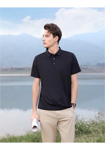 New Performance Premium Polo T-shirt 67.1% Nylon 22.0% Pamuk 10.9% Spandex Siyah