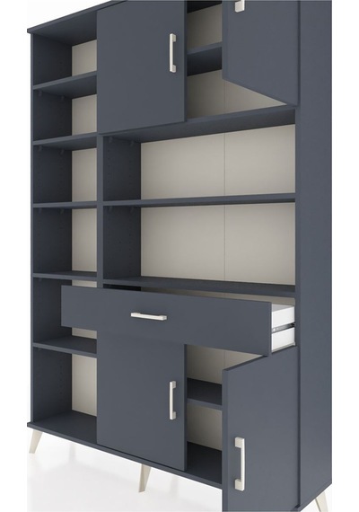 Arges Dolap 10 Raflı Tek Çekmeceli 4 Kapaklı 132x30x195 Antrasit-antrasit/antrasit Antrasıt/antrasıt Arges Dolap 10 Raflı Tek Çekmeceli 4 Kapaklı 132x30x195 Antrasit-antrasit/antrasit Antrasıt/antrasıt