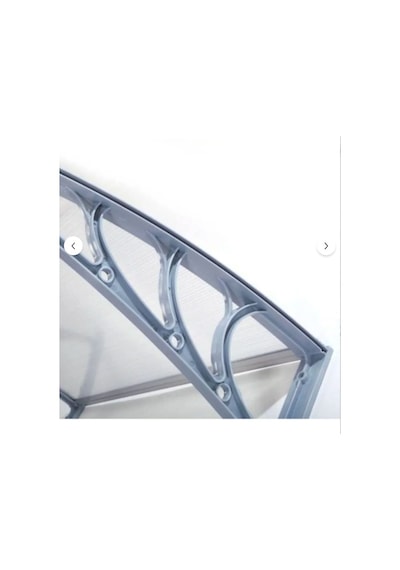 Kapı Üstü Pratik Sundurma 200 X 80 Cm Gri Ayak Şeffaf Levha Gri