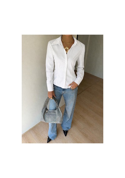 Cool Tarz Kadın Exclusive Slim Fit Gömlek Lüks Minimal Şık Ve Sofistike Görünüm Beyaz Beyaz Cool Tarz Kadın Exclusive Slim Fit Gömlek Lüks Minimal Şık Ve Sofistike Görünüm Beyaz Beyaz