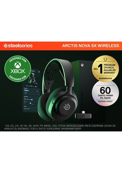 SteelSeries Arctis Nova 5X Kablosuz Mikrofonlu Kulak Üstü Oyuncu Kulaklığı