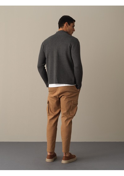 Xint Antrasit Regular Fit Polo Yaka Pamuklu Hırka 801676