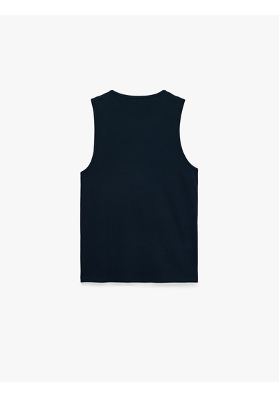 Koton Pamuklu Kolsuz Bisiklet Yaka Slim Fit Atlet Lacivert 6sam30006mk