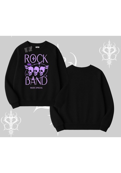 Startmore Biskilet Sweatshirt Rock Band Street Noise Culture Siyah