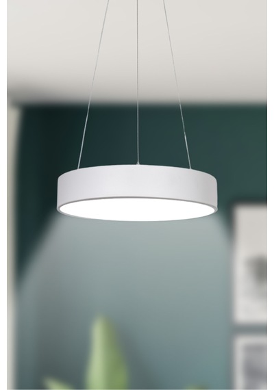 Dakota Modern Panel Ledli Salon Oturma Odası Yatak Odası Mutfak Beyaz Renk Led Avize Beyaz Işık Beyaz Beyaz