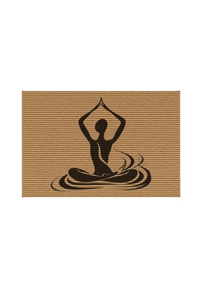 Decovetro Kapı Önü Halı Paspas Yoga Meditasyon Figür Baskılı 40 X 60 Cm Çok Renkli